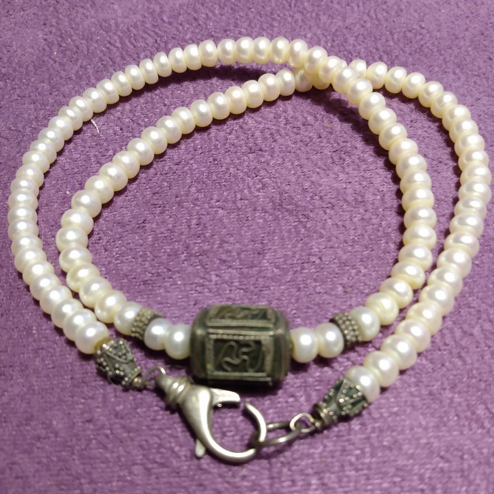 Button Pearl Necklace